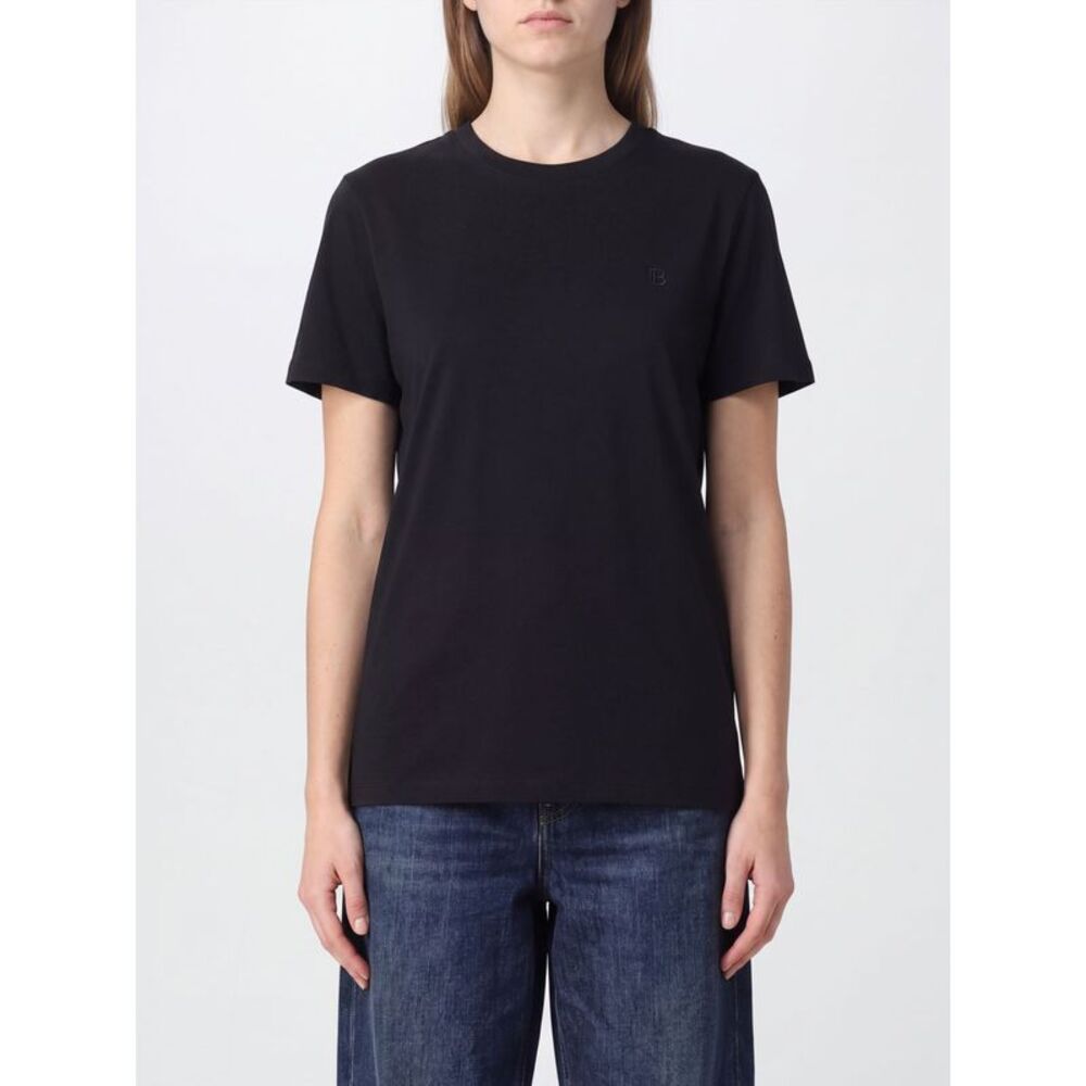 Balmain Women Cotton Crewneck T-Shirt Balmain With A Tone-On-Tone Embossed Logo